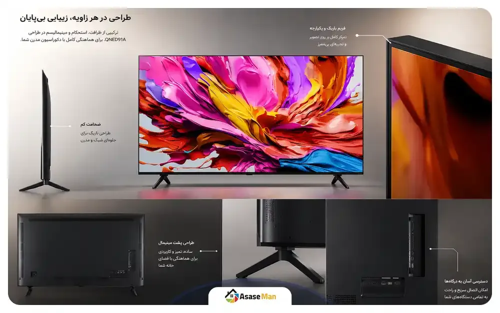 طراحی تلویزیون ال جی QNED91A