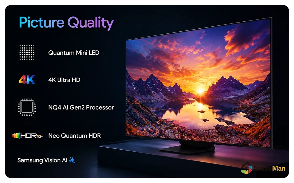 کیفیت تصویر و فناوری های آن در تلویزیون سامسونگ QN80F