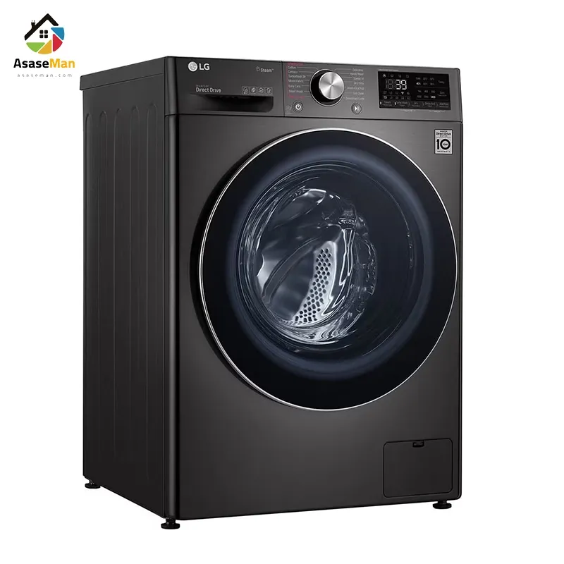 نمای کج لباسشویی ال جی R5 ظرفیت 9 کیلو دودی