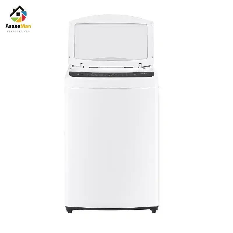 نمای کامل ماشین لباسشویی و پتوشور ال جی T18H3SDHTW سفید
