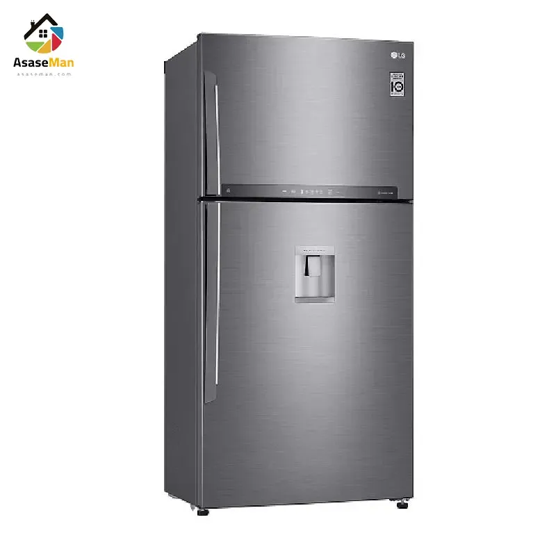نمای کج یخچال فریزر بالا و پایین ال جی مدل GRM-832 نقره ای