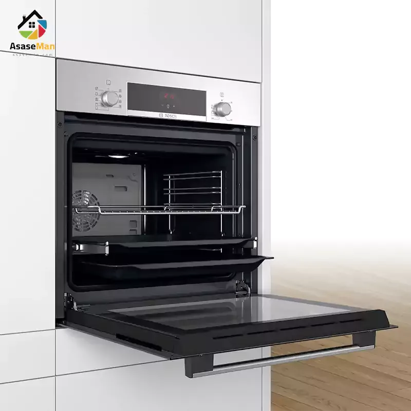 دیزاین فر توکار بوش مدل HBF534 رنگ سیلور روی دیوار