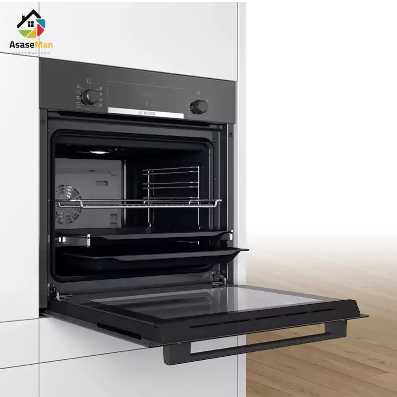 دیزاین فر توکار بوش مدل HBF534 رنگ سفید روی دیوار