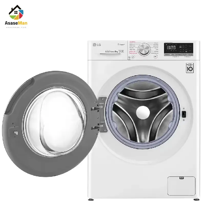 نمای ماشین لباسشویی ال جی 9 کیلو مدل F4V5 سفید