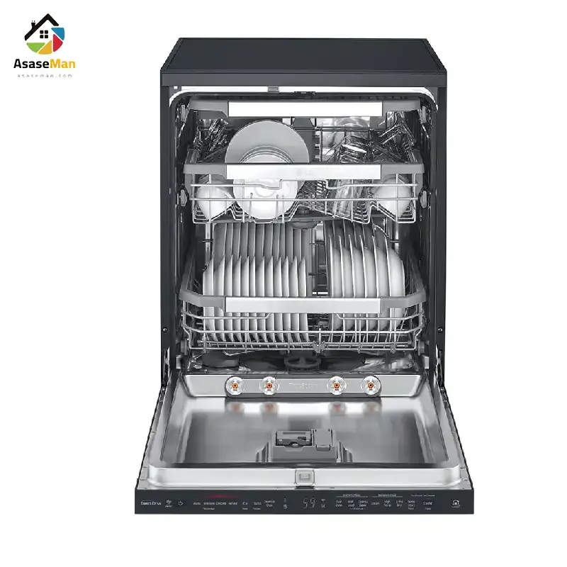 نمای روبه رو با فضای پر ماشین ظرفشویی ال جی مدل DFB325HM