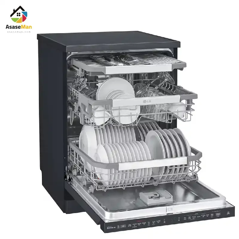 نمای راست پر شده ماشین ظرفشویی ال جی مدل DFB325HM