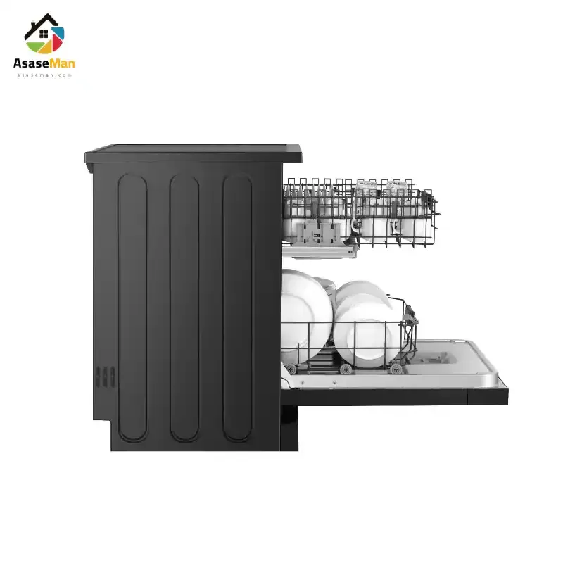 نمای کناری ماشین ظرفشویی هایسنس مدل HS673C90BME