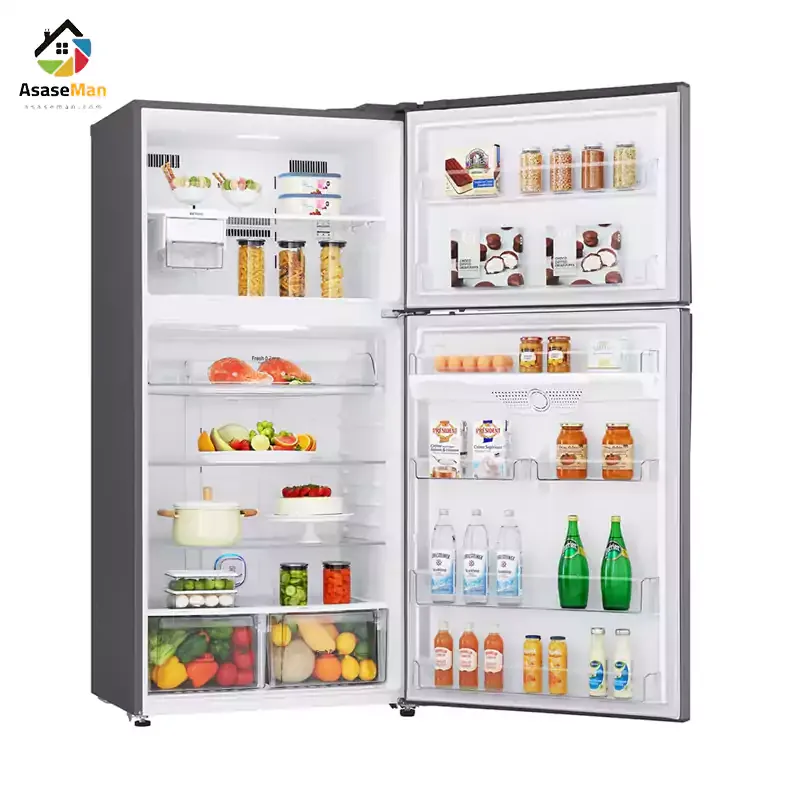 فضای داخلی یخچال فریزر بالا پایین ال جی مدل GRM-852