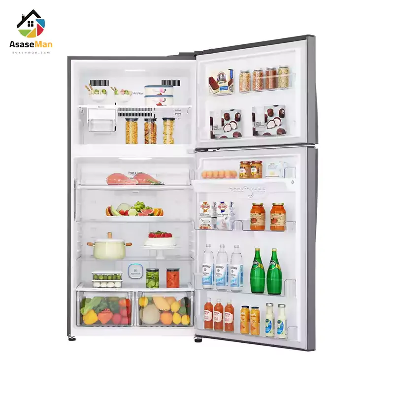 فضای داخلی یخچال فریزر بالا پایین ال جی مدل GRM-852