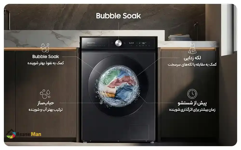 حباب ساز ماشین لباسشویی سامسونگ W11B ساخت 2022