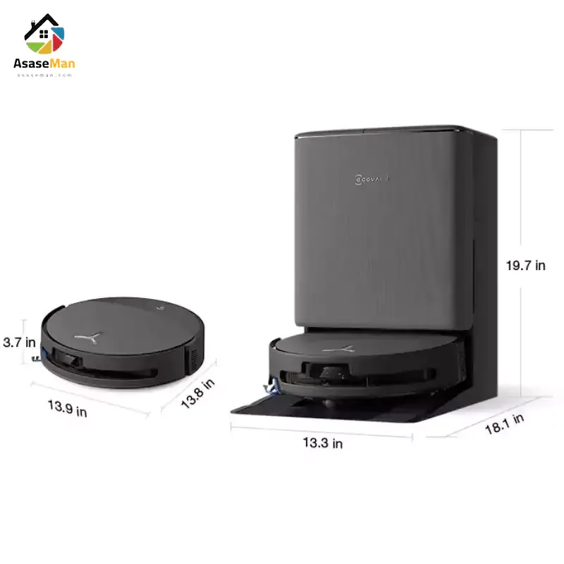 اندازه جارو رباتیک اکووکس مدل T90 Pro Omni