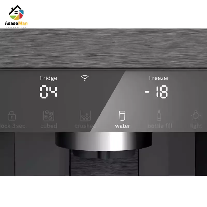 نمایشگر یخچال فریزر ساید بای ساید بوش مدل KFI96AXEA